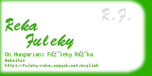 reka fuleky business card